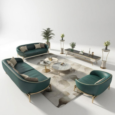 Sofa set 3-zits set design gestoffeerde bank bank modern