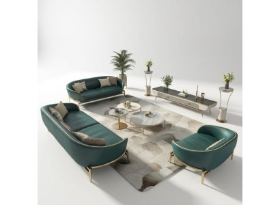 Sofa set 3-zits set design gestoffeerde bank bank modern
