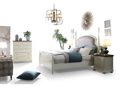 Bed nachtkastje ladekast 3-delige slaapkamer set design modern luxe bedden nieuw