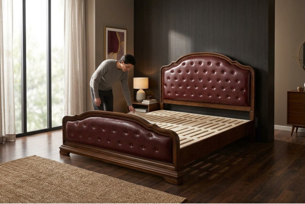 Bedopzet Luxe Ontwerp Dubbele Hotelbedden Slaapkamer Lederen 180x200cm
