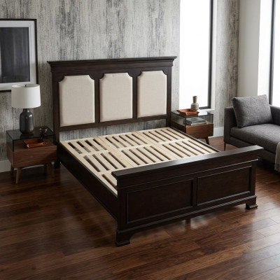 Ontwerp tweepersoonsledikant leren bedden bed hout gestoffeerd slaapkamer huwelijk 180x200