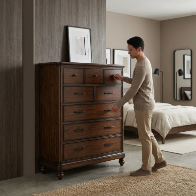 Landhuisstijl meubels hoog dressoir kast ontwerper kasten bruin dressoir nieuw