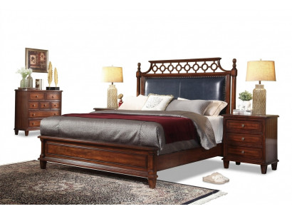 Bed 2x Nightstand 3 pcs. Bedroom Set Design Luxury Beds Classic Upholstery