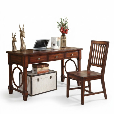 Schrijftafel 2-delig set kantoorinrichting tafel hout design meubels kast computer