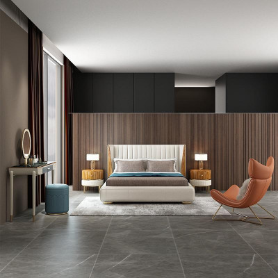Designer Italiaanse meubels Bed Dubbele Slaapkamer 150x200cm Bedden Leder Nieuw
