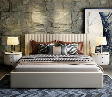 Ontwerper bed slaapkamer tweepersoonsbed bedden lederen hotel luxe bekleding 180/200cm