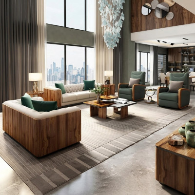 Luxe meubels bankstel bank Bankbekleding designmeubels 4-delig leer