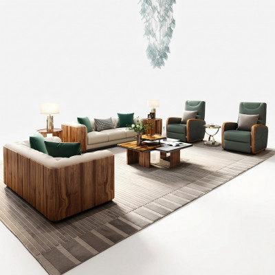 Luxe meubels bankstel bank Bankbekleding designmeubels 4-delig leer