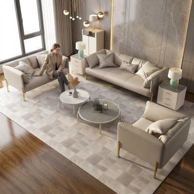 Sofagroep 3-zits set Designbanken Banken Leren Bekleding Relax