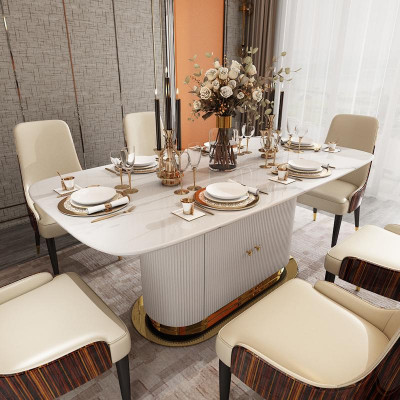 Luxe Edelhouten Lederen Stoelen Stoel Groep Set van 6 Armstoelen