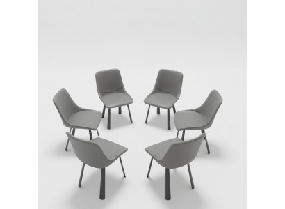 Stoelset Groep Stoelen Hotel Bekleding Set 6x Groepen Roestvrijstalen Stoelen