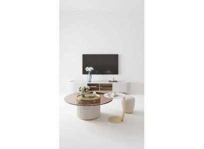 Salontafel dressoir 2-delig Led verlichte woonkamer meubels tafel