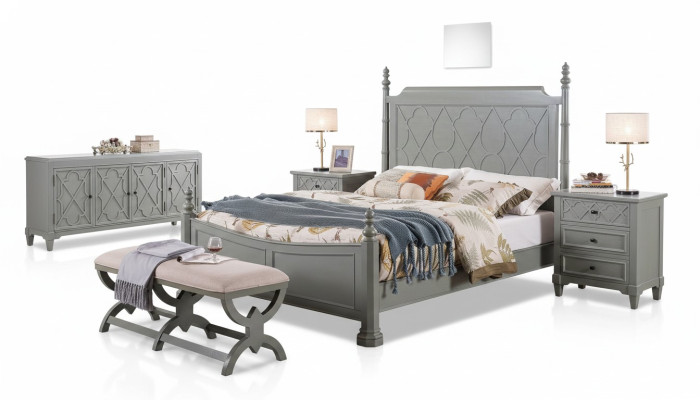 Klassiek bed 2x nachtkastje 3-delige slaapkamerset Bedden nieuw Luxe 150x200 Nieuw