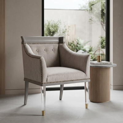 Stoelenset Zitkussen Set Eetkamerstoelen Leuning Textiel Hout Modern 1x Nieuw