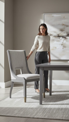 Klassieke stoel moderne stijl fauteuil lounge club zitkussen ontwerp hout textiel