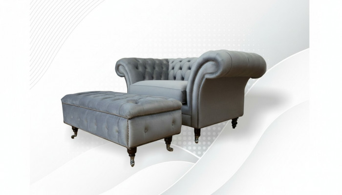 Ontwerp Chesterfield stoffen bank fauteuil 1,5-zits gestoffeerde banken lounge club Nieuw