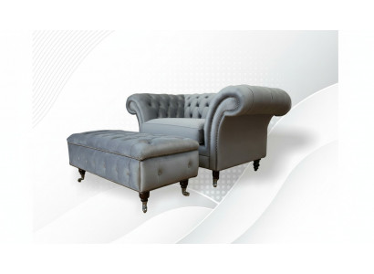 Ontwerp Chesterfield stoffen bank fauteuil 1,5-zits gestoffeerde banken lounge club Nieuw