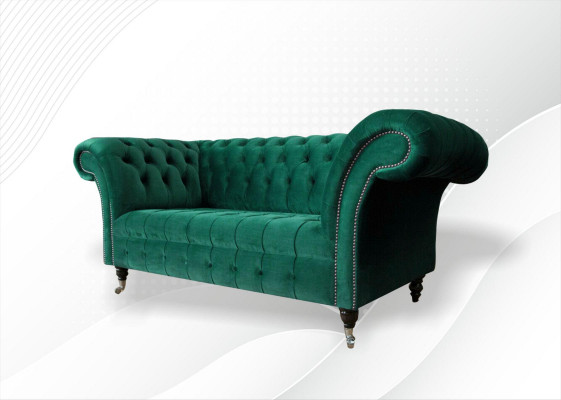 Chesterfield Groene 2-zitsbank Gestoffeerde banken Bankstellen Design Bank Club Textiel