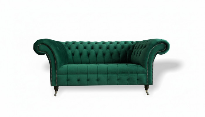 Chesterfield Groene 2-zitsbank Gestoffeerde banken Bankstellen Design Bank Club Textiel