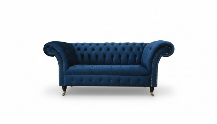 Ontwerp Chesterfield bankstel 2 zits bank stof Blauw Beklede banken Blauw