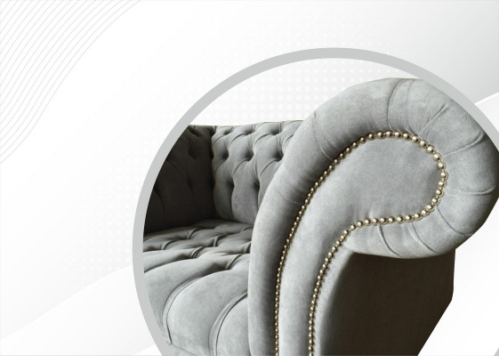 Chesterfield fauteuil bank gestoffeerde bank stof banken 1,5-zits 1-zits