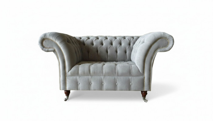 Chesterfield fauteuil bank gestoffeerde bank stof banken 1,5-zits 1-zits