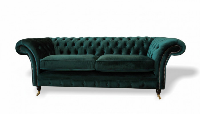 Klassieke Chesterfield bank Beklede Sofa Sofas Fluweel 3-zits Chester