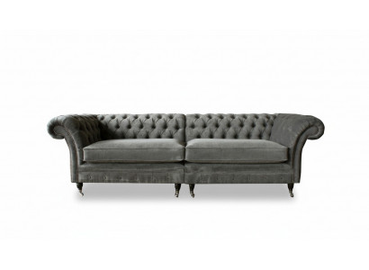 XXL Chesterfield bank 4-zits bank Bekleding Zitset Textiel Leer