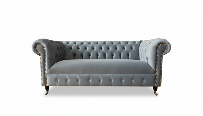 Chesterfield Bank Bank Bekleding Stof Leer Textiel Bankstel Decoratie Set