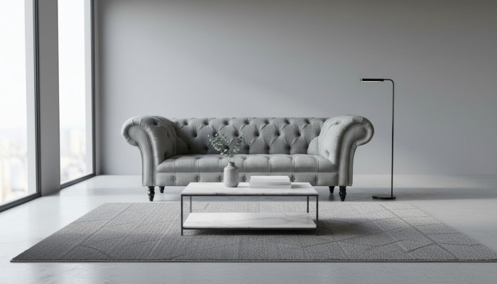 Chesterfield 3-zits designbank gestoffeerde banken banken stof textiel