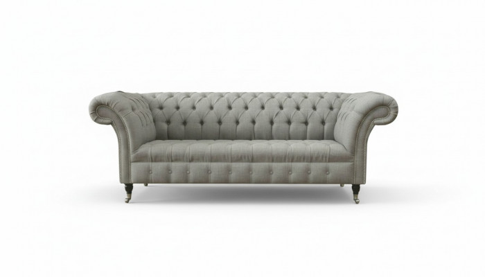 Grijze Chesterfield sofa bank stoffen lederen bank fluwelen set