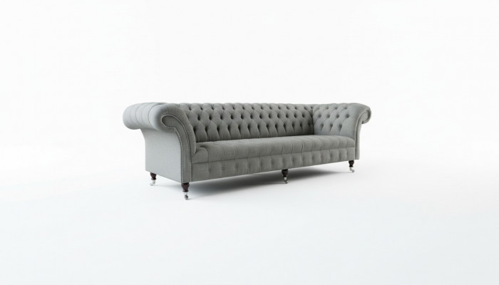 xxl Grote bank Chesterfield 265cm gestoffeerde banken 4-zits textiel modern.  xxl Grote Chesterfield-bank 265cm gestoffeerde banken 4-zits textiel modern.