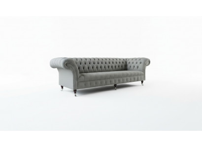 xxl Grote bank Chesterfield 265cm gestoffeerde banken 4-zits textiel modern.  xxl Grote Chesterfield-bank 265cm gestoffeerde banken 4-zits textiel modern.