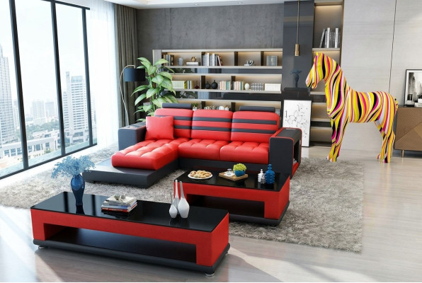 Hoekbank stoffering set woonlandschap L-vorm designer sofa bank hoekbank luxe
