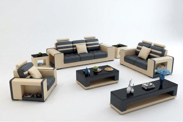 Sofa set 3-zits tafel kruk salontafel dressoir set Moderne 5-delig.