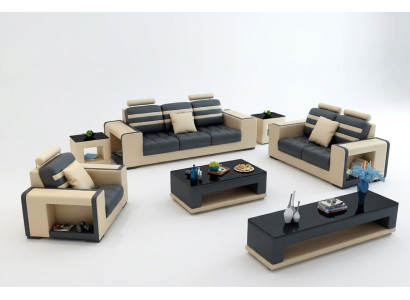 Sofa set 3-zits tafel kruk salontafel dressoir set Moderne 5-delig.