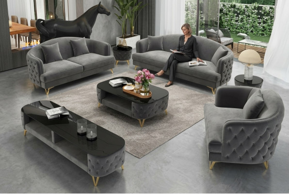 Luxe bankstel bank bekleding set zitbank 3-delige bankstel 321 zitplaatsen.
