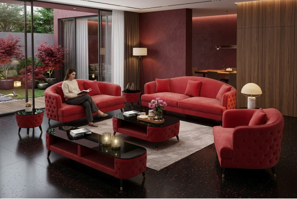 Sofaset 3+2+1 zits salontafel dressoir set ontwerp moderne 7-delig
