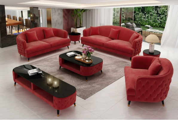 Sofaset 3+2+1 zits salontafel dressoir set ontwerp moderne 7-delig