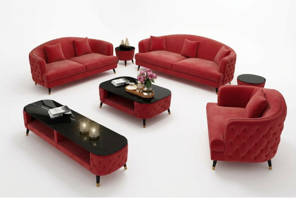 Sofaset 3+2+1 zits salontafel dressoir set ontwerp moderne 7-delig
