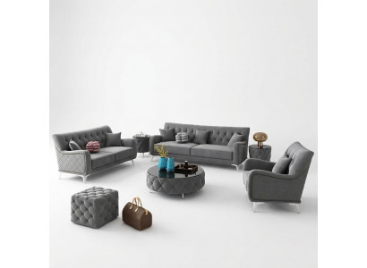 Sofaset 7-delig. Set Bank Zitter Salontafel Bank Modern Banken Veloursbank Nieuw