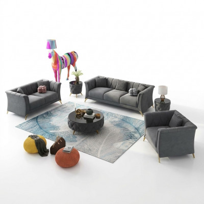 Designer bankstel 3+2+1 zits stof bankstel kussens bankstel banken