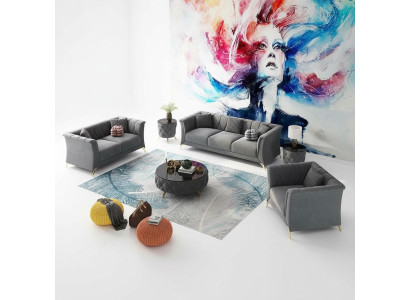 Ontwerper Chesterfield bankstel bank bankstel bankstel set fluweel 321 zitbanken