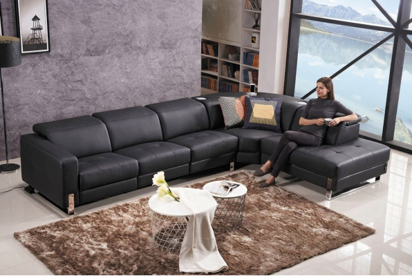 Luxe bank L-vorm leren bank bank stoffering modern bank hoekbank