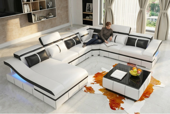 Luxury Corner Sofa U-Shaped Living Landscape Sofa Couch Upholstered Suite Modern Sofas New