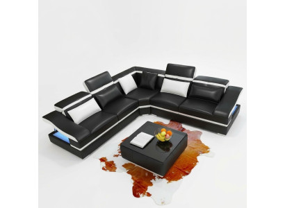 Luxus Design Hoekbank L-vormig Modern Banken Leren Bank Woonkamer Bank Zitje