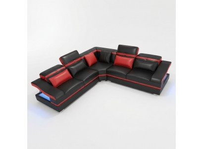 Eckbank L-vorm Salontafel Hoek leren set Tafel Woonlandschap 2-delig