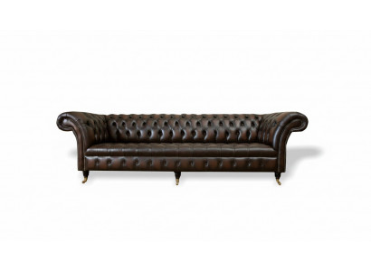 xxl Grote Bank Chesterfield 265cm Decoratieve Beklede Banken 4 Zits Leder