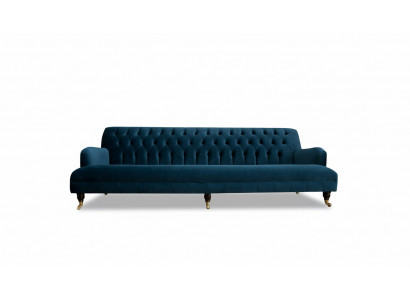 Groot Bank Bank Chesterfield 250cm Beklede Bankstellen 4-zits Leer Textiel Turkoois
