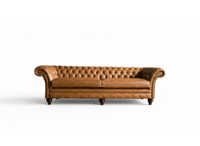 Chesterfield bank Bruin xxl Groot Leder Woonkamer Meubels 4 zits Bruin